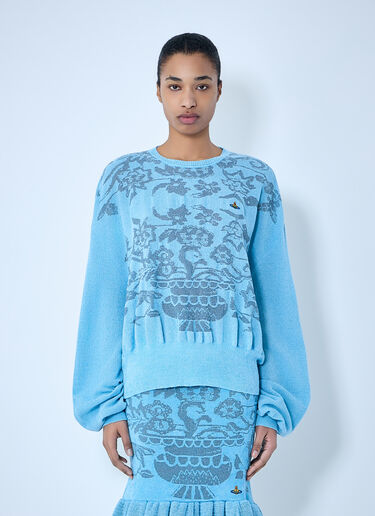 Vivienne Westwood Jules Crewneck Knitted Jumper Blue vvw0264014