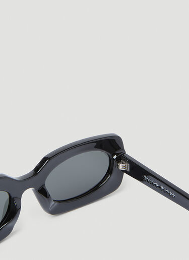 Clean Waves Inez & Vinoodh Low Rectangle Sunglasses Black clw0353006