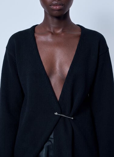 RÓHE Off-Shoulder Wrap Cardigan Black roe0266005