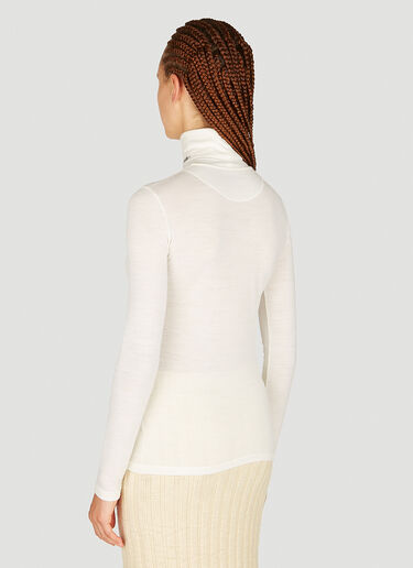 Jil Sander+ High Neck Long Sleeve Knit Top Cream jsp0249013