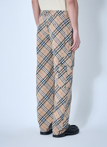 Burberry Check Linen-Blend Pants Beige bur0159017