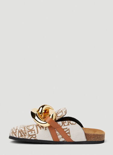 Logo Jacquard Chain Loafers JW Anderson Logo Jacquard Chain Loafers Beige jwa0151001