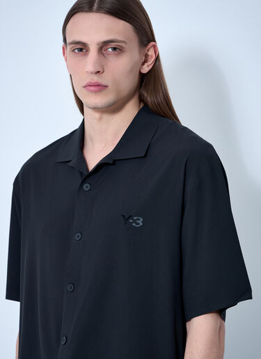 Y-3 Logo Motif Camp Collar Shirt Black yyy0160015