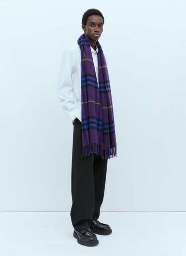 Burberry Giant Check Cashmere Scarf Purple bur0154027