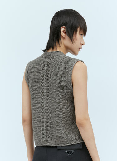 Lemaire Textured Stitch Vest Grey lem0254012