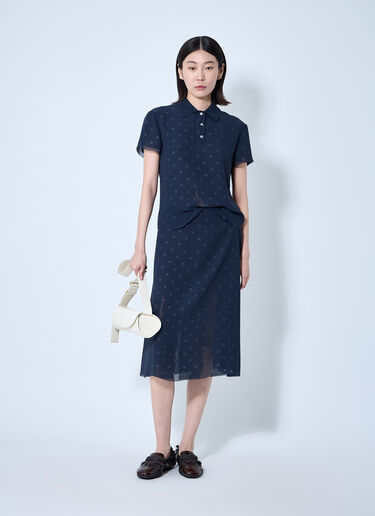 Acne Studios Mesh Layered Midi Skirt Navy acn0260010