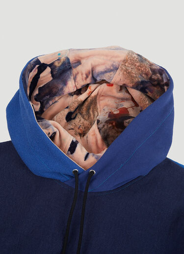 Monochromatic Deconstructed Panelling Hooded Sweatshirt DRx FARMAxY FOR LN-CC Monochromatic Deconstructed Panelling Hooded Sweatshirt Blue drx0346013
