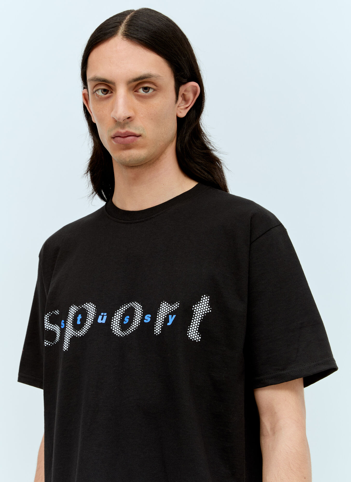Shop Stussy Dot Sport T-shirt In Black