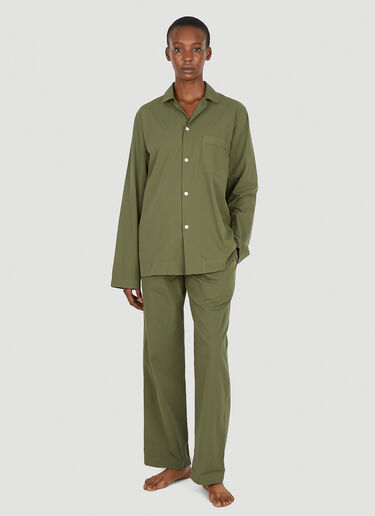 Tekla Classic Pyjama Shirt Green tek0350015