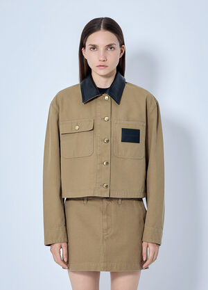 Balenciaga Cropped Workwear Jacket Beige bal0265020