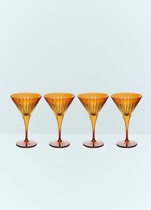 L'Objet Set Of Four Prism Martini Glasses Gold wps0644163