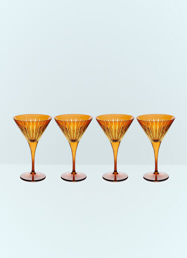 L'Objet Set Of Four Prism Martini Glasses Orange wps0691622