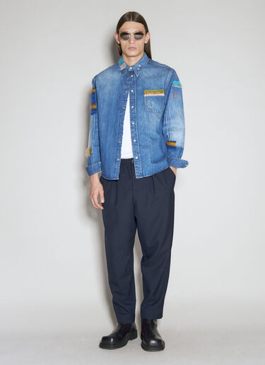 Marni Mohair Patches Denim Shirt Blue mni0155002