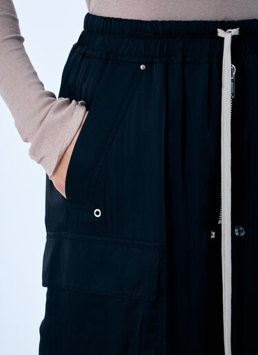 Rick Owens Satin Cargo Pants Black ric0259029