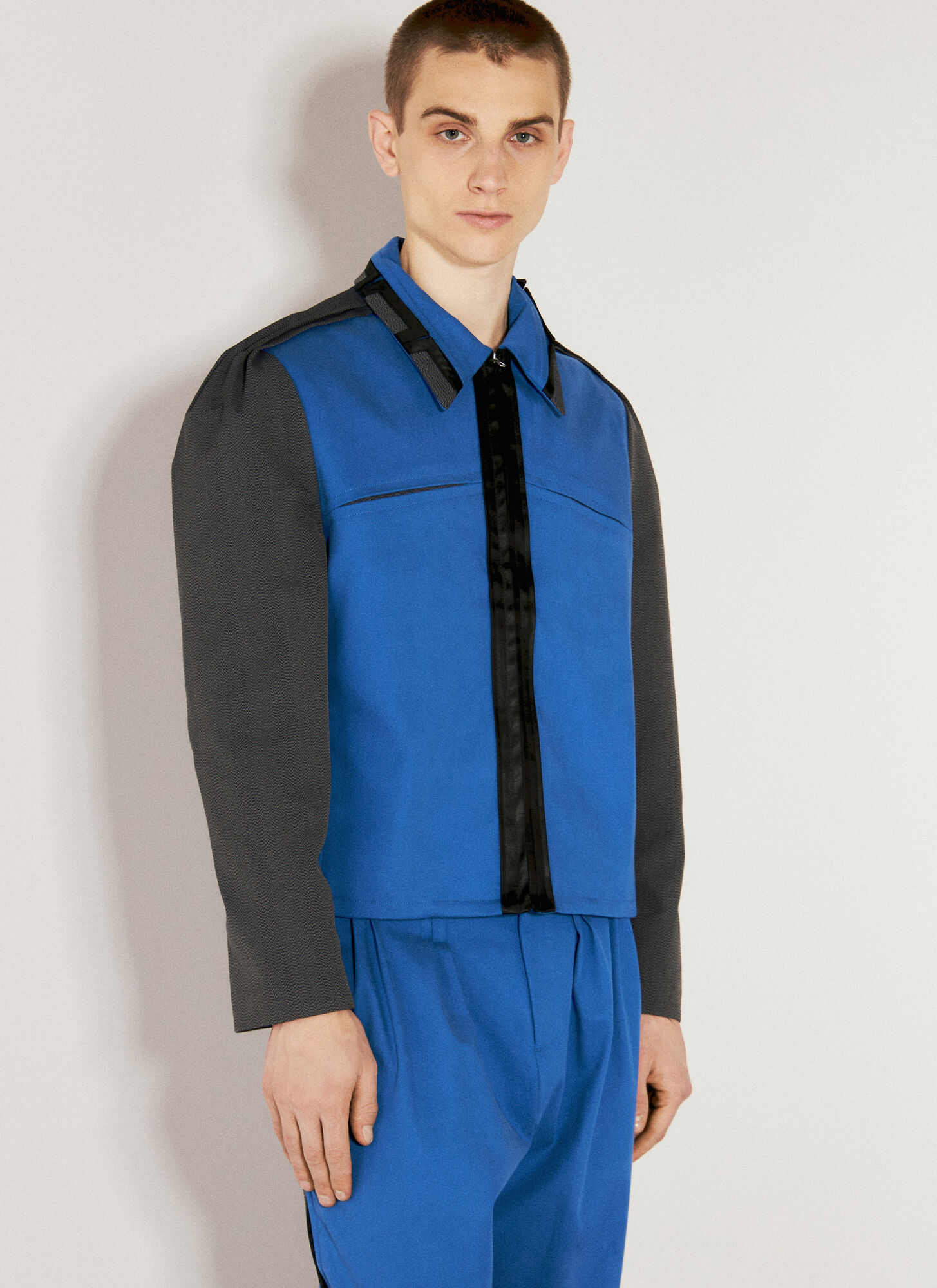 Shop Kiko Kostadinov Ugo Blouson Jacket In Blue