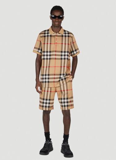 Burberry Check Jacquard Bermuda Shorts Beige bur0153025