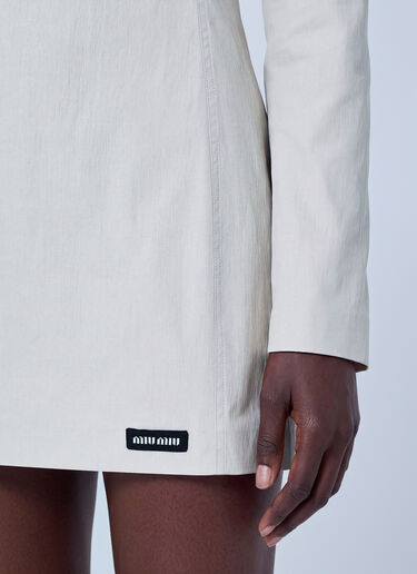Miu Miu Stretch Poplin Mini Dress Cream miu0266056