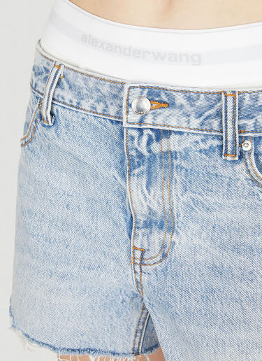 Alexander Wang 로고 허리밴드 쇼츠 블루 awg0250022