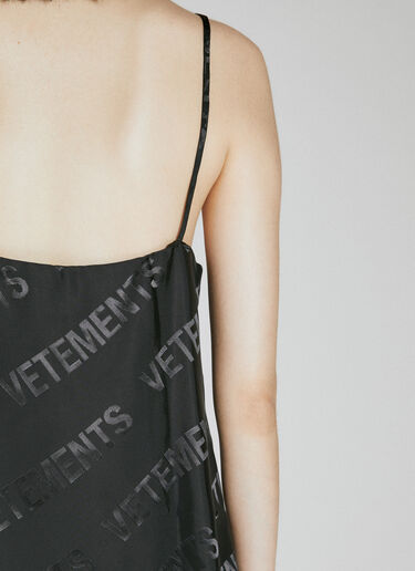 VETEMENTS Logo Print Mini Dress Black vet0254009