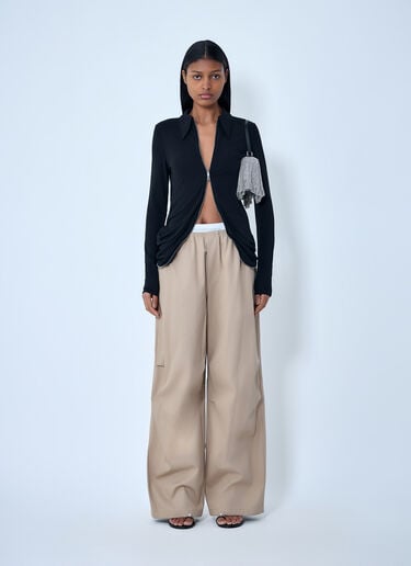 Alexander Wang Wide-Leg Elasticated Waist Pants Beige awg0263008