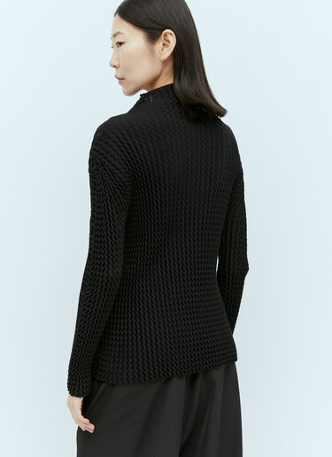 Issey Miyake Spongy BK/WT-28 Long-Sleeve Top Black ism0255005