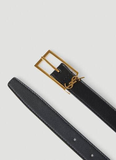 Saint Laurent Monogram Buckle Belt Black sla0149066