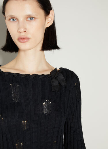 ディストレスニットドレス MM6 Maison Margiela ディストレスニットドレス ブラック mmm0254004