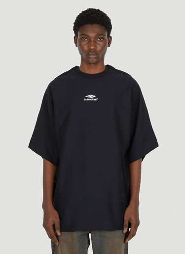 Flat Logo Print T-shirt Balenciaga Flat Logo Print T-shirt Black bal0149014