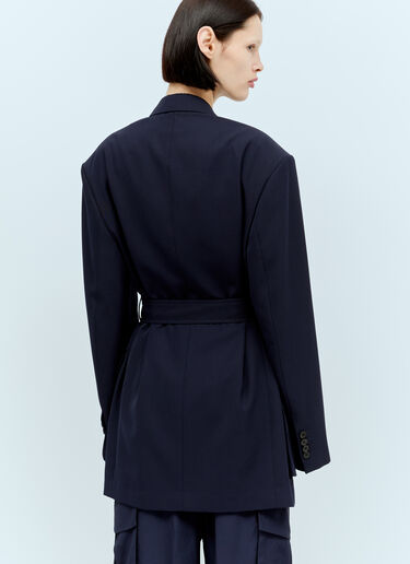 Dries Van Noten Belted Blazer Navy dvn0256010