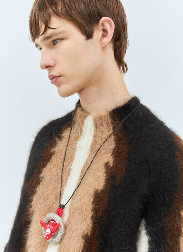 Walter Van Beirendonck 다이아몬드 홀 목걸이 화이트 wlt0158027
