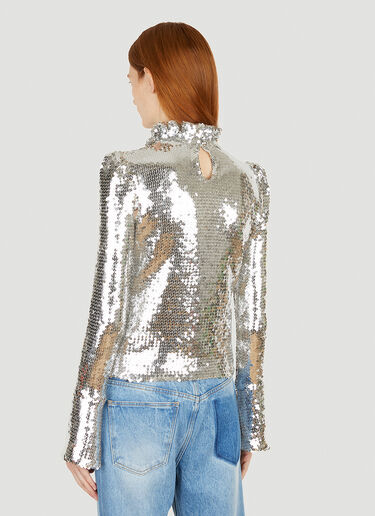 Rabanne Sequin Embellished Top Silver pac0251010