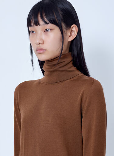 LN-CC® - Max Mara: Turtleneck Fine Knit Sweater - Brown Max Mara Turtleneck Fine Knit Sweater Brown max0266028