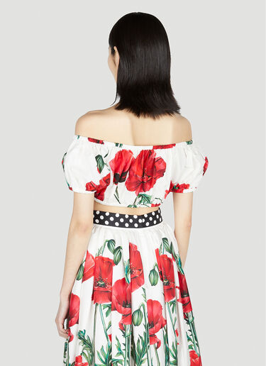 Dolce & Gabbana Poppy Print Bardot Top Red dol0251015