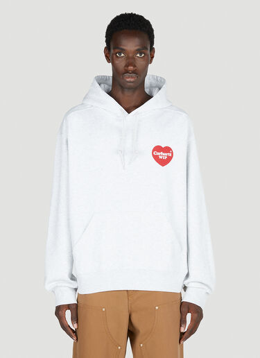Carhartt WIP Cotton Heart Print Hoodie Light Grey wip0153012