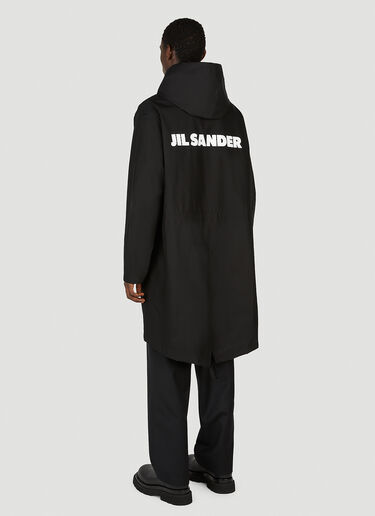 Jil Sander Logo Parka Coat Black jil0151034