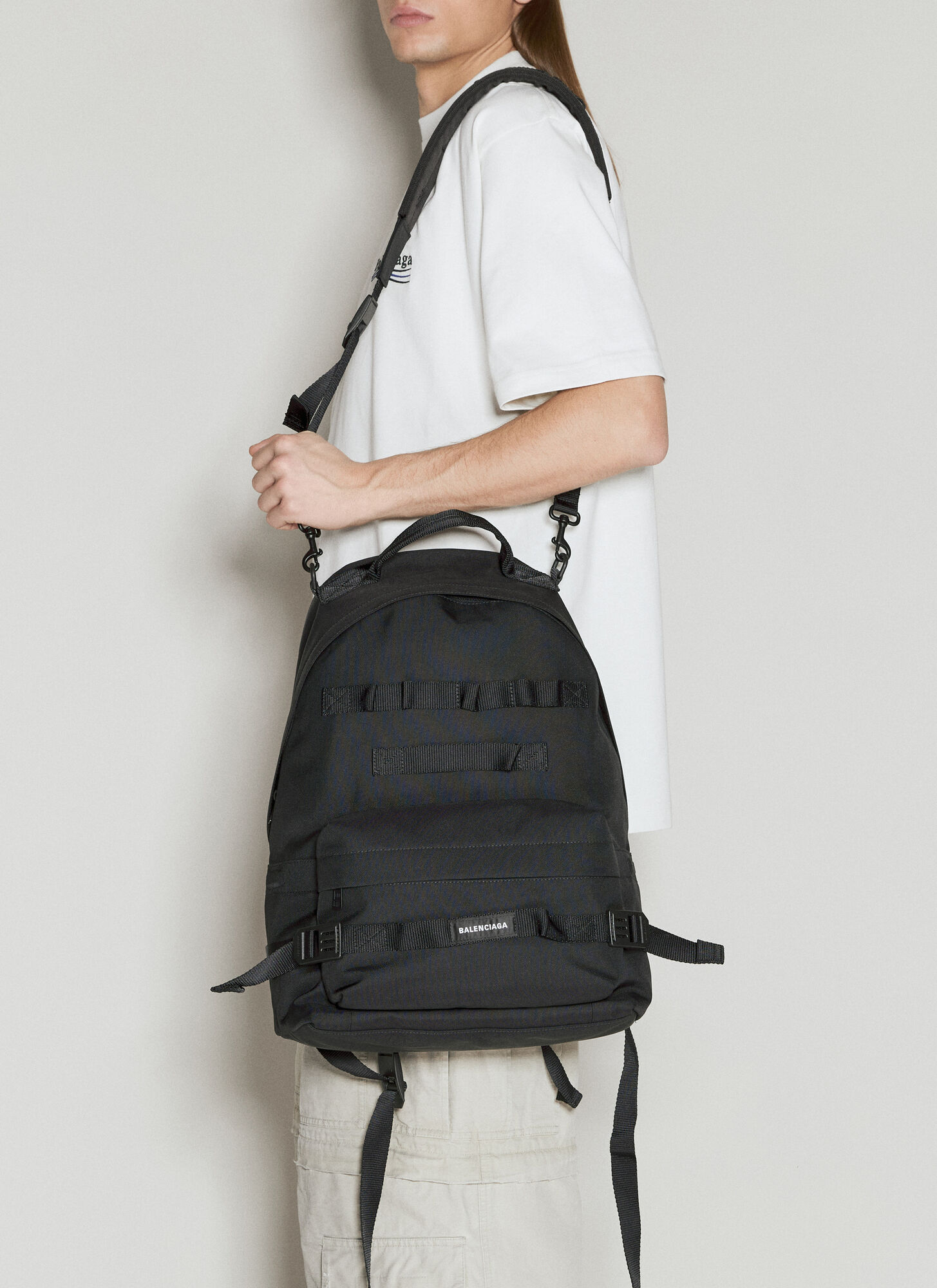 Shop Balenciaga Army Medium Multicarry Backpack In Black