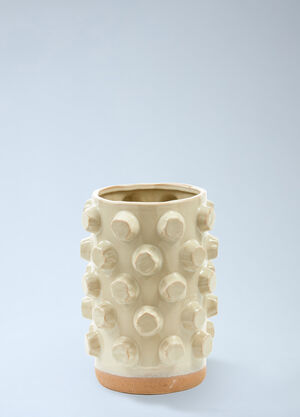 POLSPOTTEN Textured Ceramic Cylinder Vase Beige wps0692205