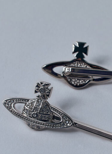 Vivienne Westwood Mini Bas Relief Bobby Pin Silver vvw0260044