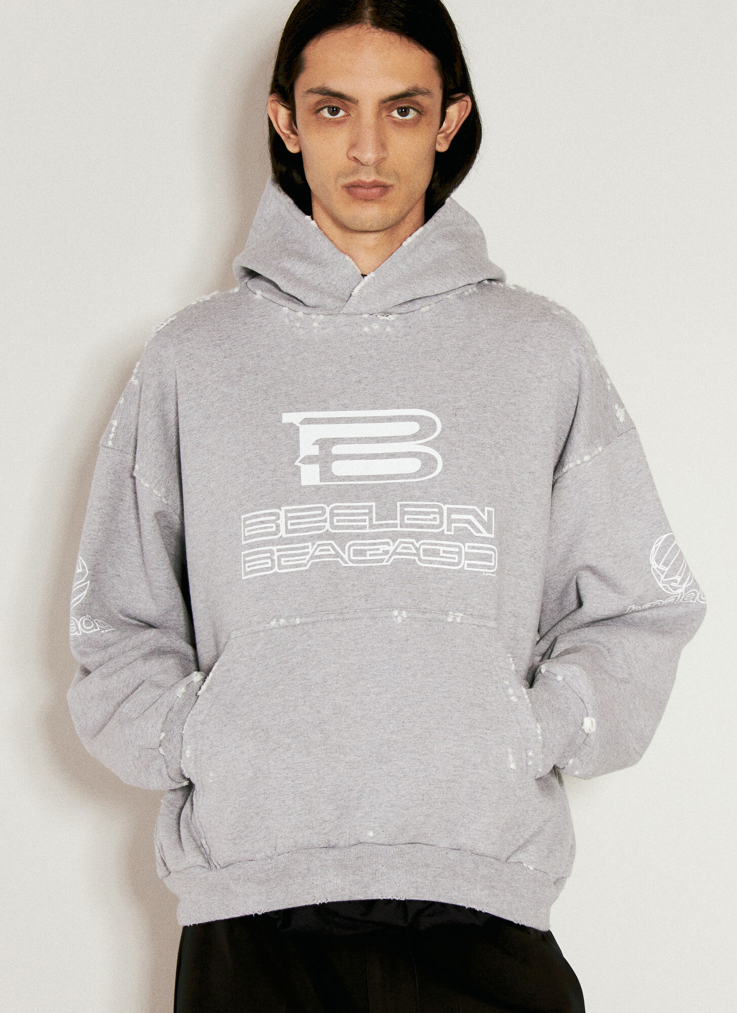 Shop Balenciaga Ai Generated Hooded Sweatshirt In Grey