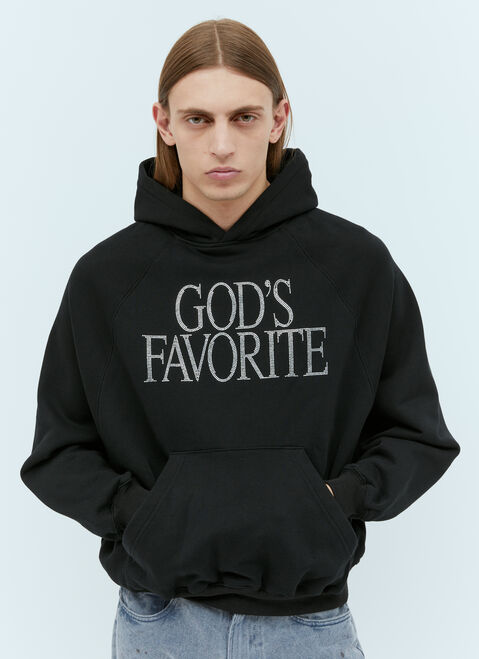 Praying God's Favorite Rhinestone Hooded Sweatshirt Black pry0354008