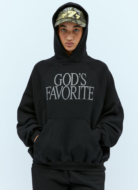 Praying God's Favorite Rhinestone Hooded Sweatshirt Black pry0354003
