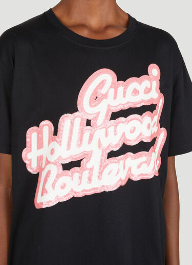 Gucci Hollywood Boulevard Sequinned T-Shirt Black guc0250063