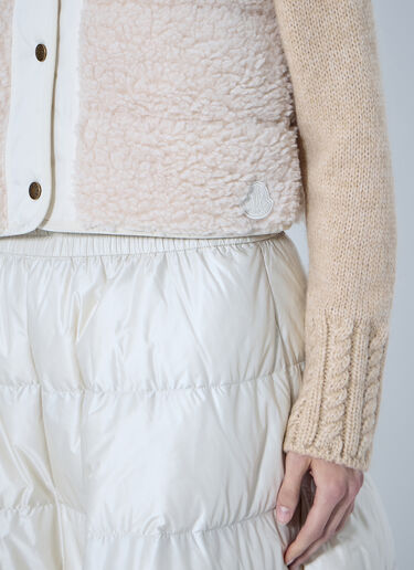 LN-CC® - Moncler: Fluffy Teddy Padded Gilet - Cream Moncler Fluffy Teddy Padded Gilet Cream mon0266019