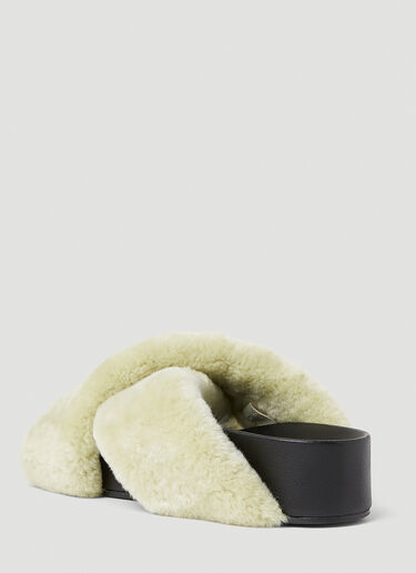 Jil Sander Shearling Slides Khaki jil0253026