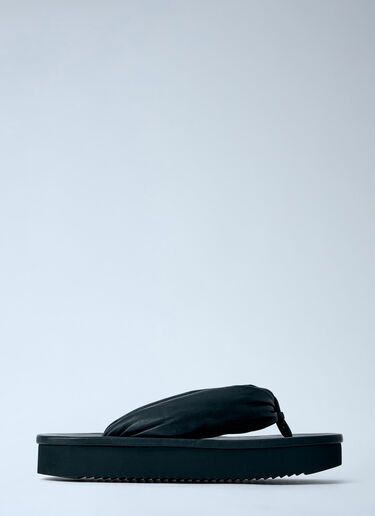 Rick Owens Hollywood Flip Flop Leather Sandals Black ric0163038