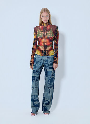 Jean Paul Gaultier Re-Edition The Brown Dots Mesh Top Brown jpg0264013