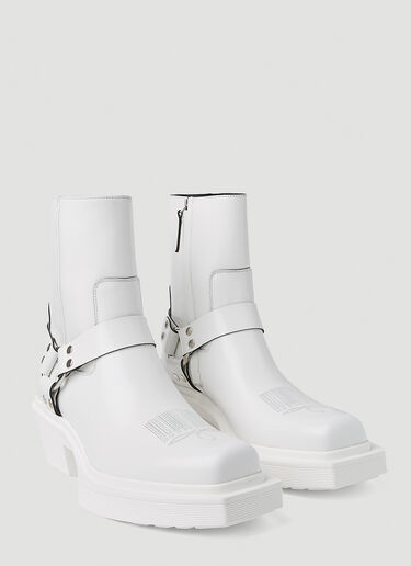 VTMNTS Cowboy Harness Ankle Boots White vtm0351011