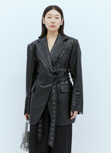 Rokh 트리플 벨트 인조 가죽 블레이저 블랙 rok0254008
