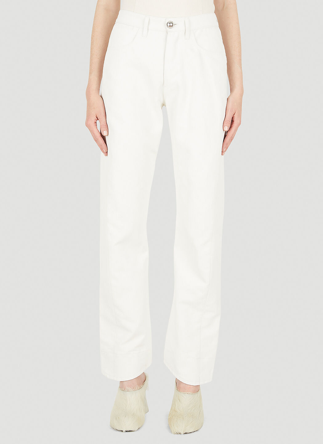 Jil Sander Straight Leg Jeans in White | LN-CC