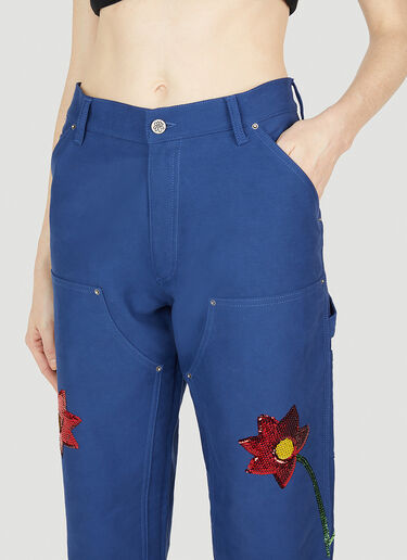 Sky High Farm Workwear Embroidered Cargo Pants Dark Blue skh0352008